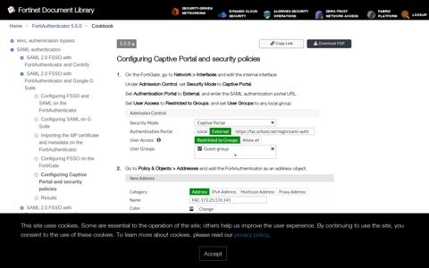 Configuring Captive Portal and security policies - Fortinet ...