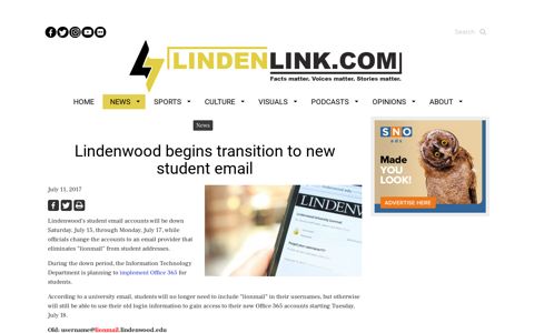 Lindenwood begins transition to new student email – Lindenlink