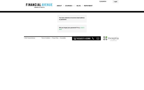 Login Error - Financial Avenue