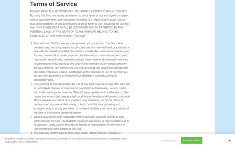 Terms of Service - LocalJobster.com