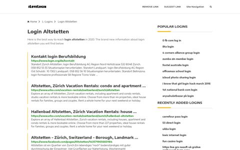 Login Altstetten ❤️ One Click Access - iLoveLogin