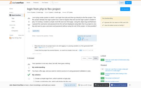 login from php to flex project - Stack Overflow