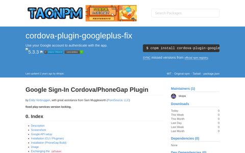 Package - cordova-plugin-googleplus-fix