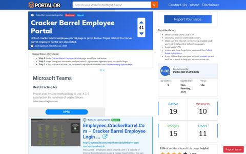 Cracker Barrel Employee Portal