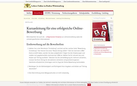 Anleitung Online-Bewerbung - LEHRER-ONLINE-BW