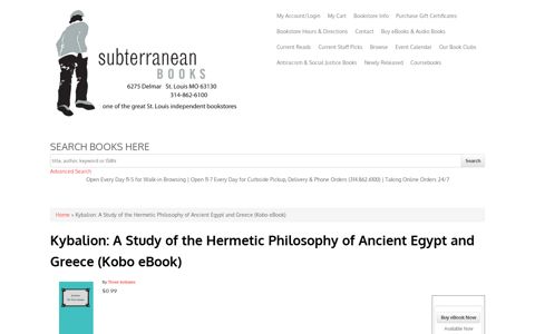 Kybalion: A Study of the Hermetic Philosophy of Ancient Egypt ...