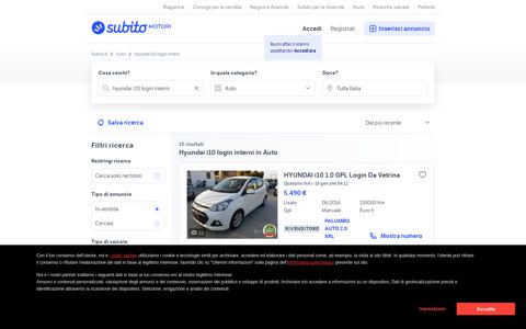 Hyundai i10 login interni - Vendita in Auto - Subito.it