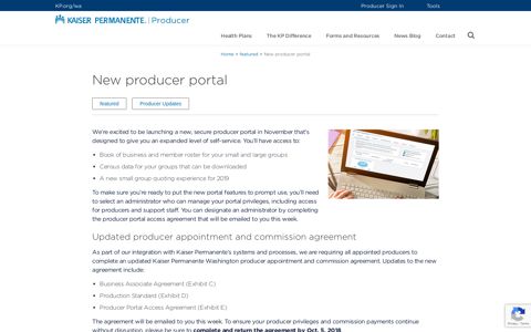 New producer portal - Kaiser Permanente | Producer