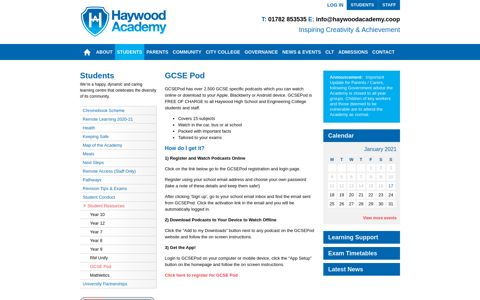 GCSE Pod | Haywood Academy