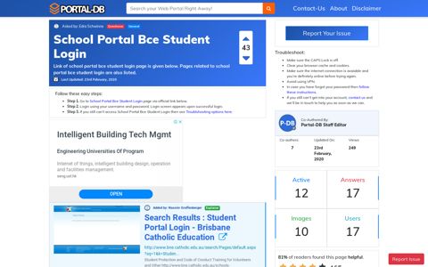 School Portal Bce Student Login