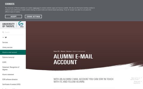 Services | Alumni e-mail account | Home ITC