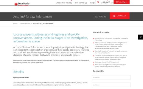 Accurint® for Law Enforcement | LexisNexis Risk Solutions