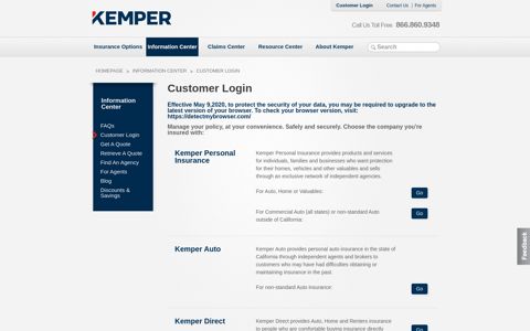 Customer Login - Kemper Corporation