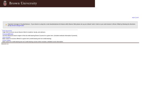 Banner Web - Brown University