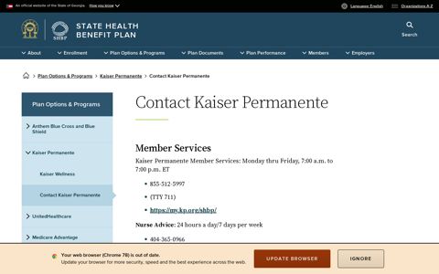 Contact Kaiser Permanente | State Health Benefit Plan ...