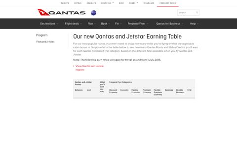 Frequent Flyer - Program - New Qantas and Jetstar Earning ...