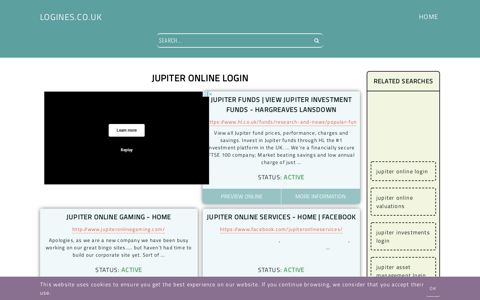 jupiter online login - General Information about Login