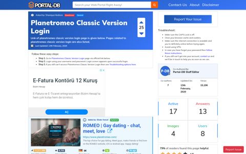 Planetromeo Classic Version Login - Portal-DB.live
