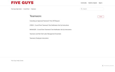 Teamworx – Five Guys Help Center