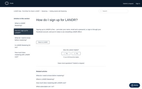 How do I sign up for LANDR? – LANDR Help - Find What You ...