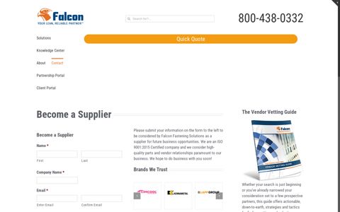 Become a Supplier - Falcon Fastening Solutions