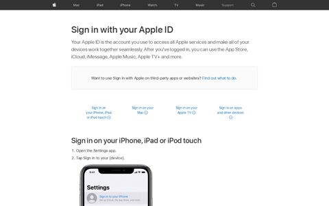 Sign in with your Apple ID – Apple Support