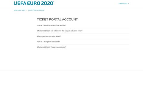 TICKET PORTAL ACCOUNT – UEFA EURO 2020™