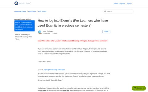 How to log into Examity (For Learners who have used Examity ...