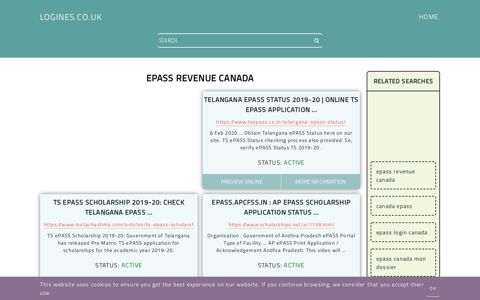 epass revenue canada - General Information about Login