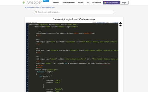javascript login form Code Example - Grepper