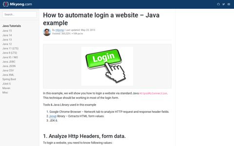 How to automate login a website - Java example - Mkyong.com