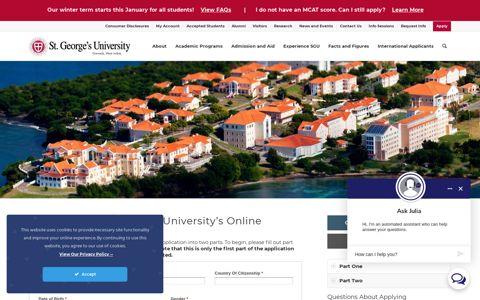 Online Admission Application - St. George's University