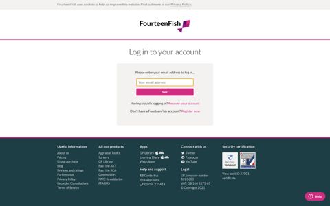 Log in to your account - FourteenFish
