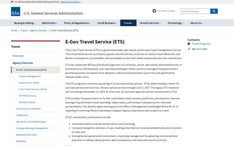 E-Gov Travel Service (ETS) | GSA