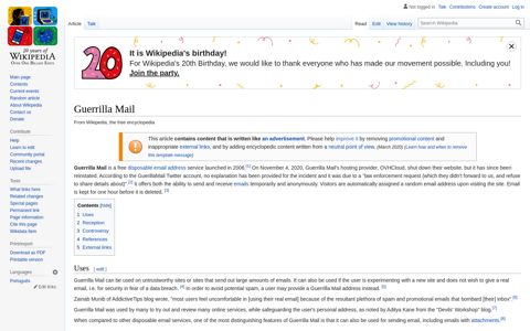 Guerrilla Mail - Wikipedia