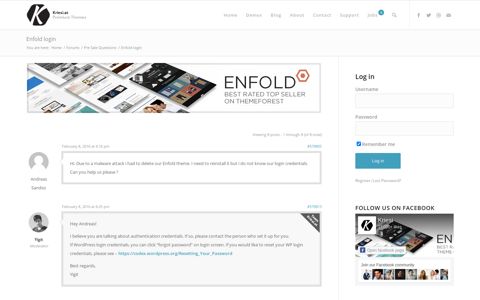 Enfold login - Support | Kriesi.at - Premium WordPress Themes