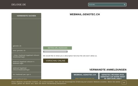 webmail.genotec.ch - Allgemeine Informationen zum Login