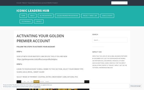 activating your golden premier account – iconic leaders hub