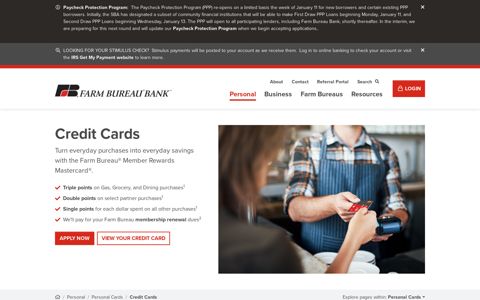 Credit Cards | MasterCard Rewards Credit Card | Farm ...