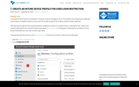 Create an Intune Device Profile for User Login Restriction