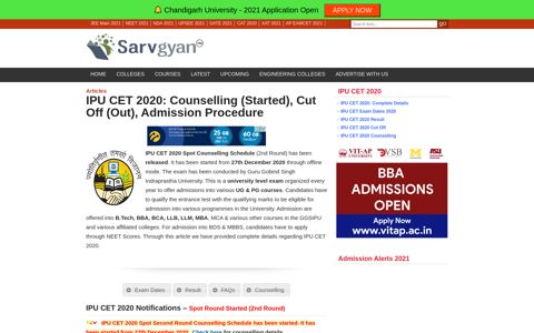 IPU CET 2020: Counselling (Started), Cut Off (Out), Admission ...