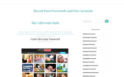 Gfrevenge login – Recent Porn Passwords and Free Accounts