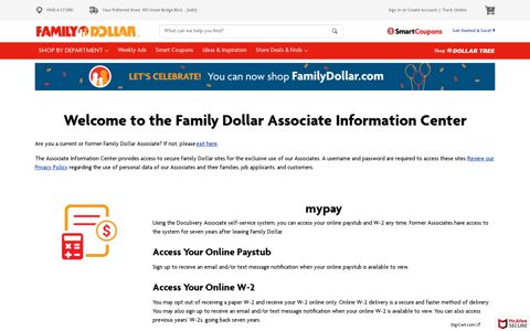 Family Dollar Associate Information Center
