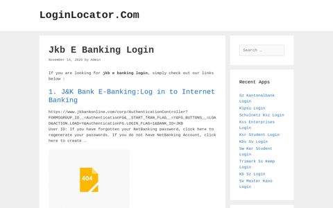 Jkb E Banking Login - LoginLocator.Com