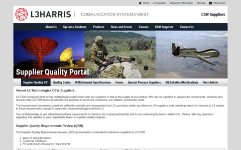 Supplier Quality Portal - L3 Technologies