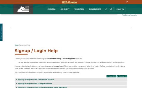 Signup / Login Help | Larimer County