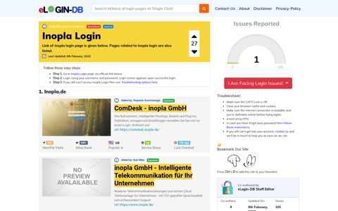 Inopla Login - A database full of login pages from all over the internet!