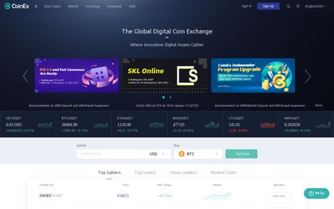 CoinEx - The Global Digital Coin Exchange