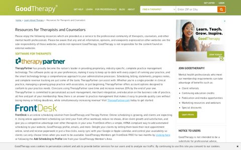 Resources for Therapists - GoodTherapy