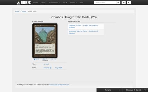 Combos Using Erratic Portal (21) - EDHREC